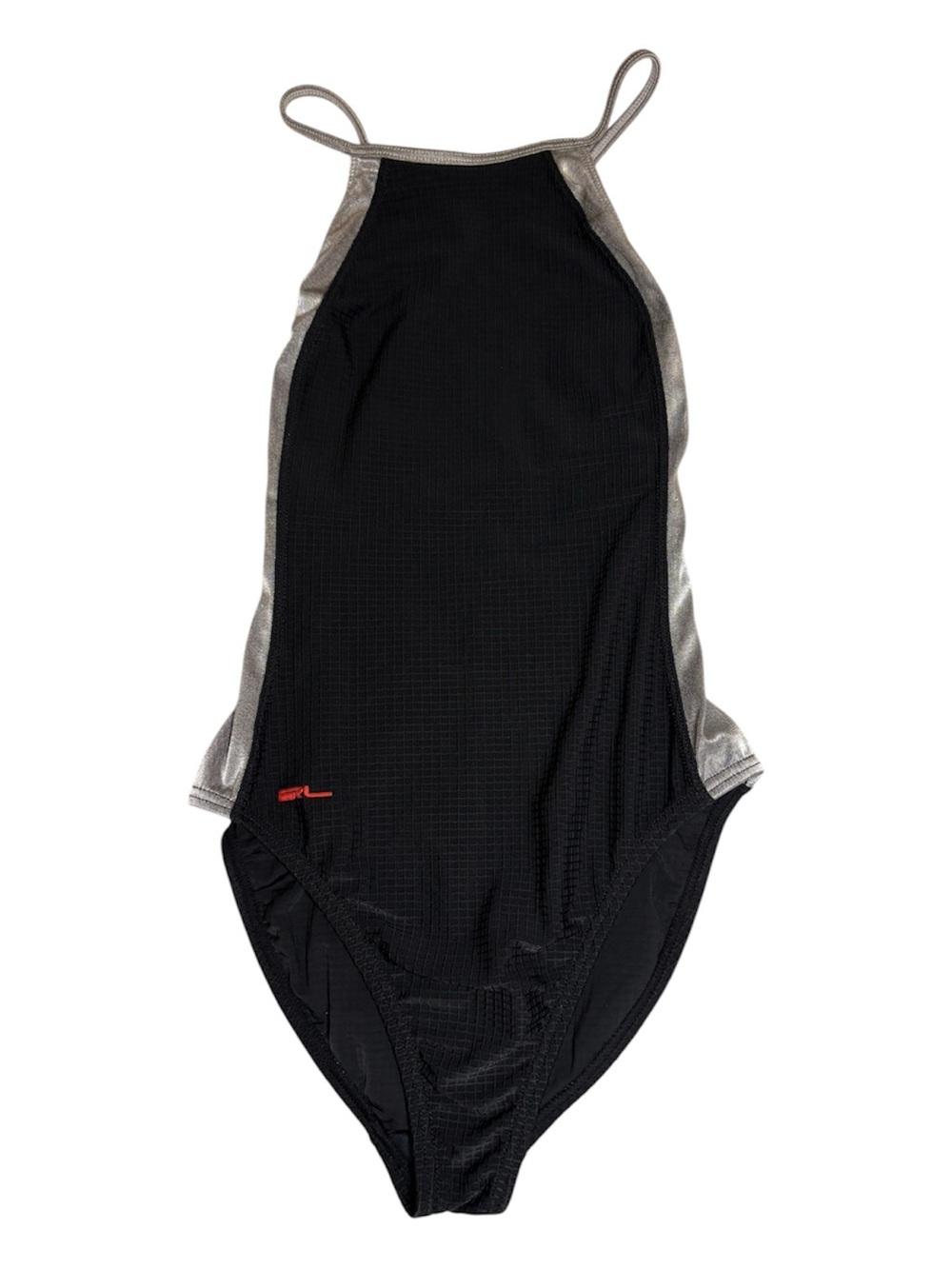Ralph Lauren Black Swim One-Piece with Silver Trim